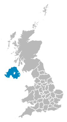 Map of Northern Ireland Police area in the United Kingdom.svg