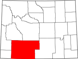 Karte von Sweetwater County innerhalb von Wyoming