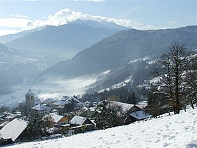 Vue de Marthod sous la neige