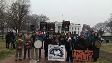 Nonviolent protestors in Washington, D.C. in 2010 opposed to the Iraq War Minnesota anti-war protesters in Washington DC.jpg