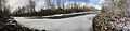 Mission Creek near pedestrian overpass with ice melting March 16th 2011 Panorama2, March 17th 2011, Kelowna, BC Canada (94.5 megapixels)