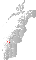 Mapa do condado de Møre og Romsdal com Nesna em destaque.