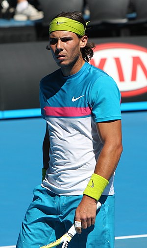 English: Rafael Nadal at 2009 Australian Open,...