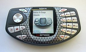The N-Gage browsing Wikipedia using the Opera browser