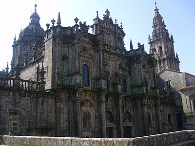 Кафедральний собор Сантьяго-де-Компостела, бароковий бічний фасад.