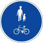 Påbjuden gång- och cykelbana.