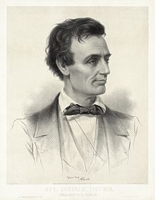 Томас Хикс - Леопольд Грозелье - кандидат в президенты Авраам Линкольн 1860 - вырезано на литографической пластине.