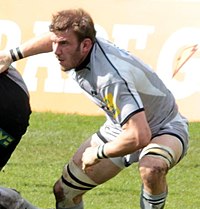 Tom Croft made his debut in 2006 after coming through the club's academy, he played 173 games before retiring in 2017 Tom Croft 2012.jpg