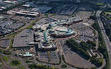 The Trafford Centre in Trafford is one of the largest shopping centres in the United Kingdom. Trafford-arial.jpg