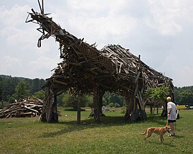 I expanded the article on the Vermontasaurus a sculpture at Post Mills Airport and took the photos, chronicling its history.