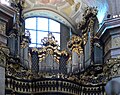 Eindeutig barocker Prospekt, spätromantische Orgel (Swoboda/Kauffmann)