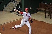 Eflin before a game in 2018