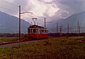 A car leaves St Triphon, September 1979