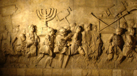 Arch of Titus in Rome commemorates Titus' victory in the First Jewish-Roman War