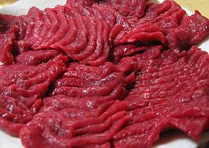 Basashi (raw horsemeat) from Towada.