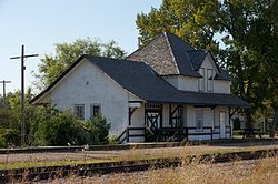 The historic Canadian Northern (later Canadian National) railway station in Edam