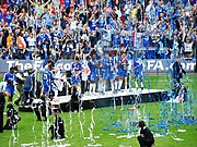 Die Spieler feiern den FA Cup-Gewinn am 19. Mai 2007 in Wembley