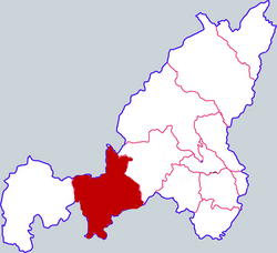 موقعیت شهرستان جینگبیان در نقشه