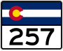 State Highway 257 marker