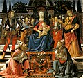 „Madona soste ir šventieji“ (1483, Uficių galerija, Florencija)