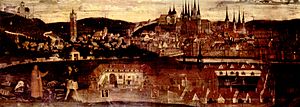 Erfurt Charterhouse in a representation of its foundation legend (c. 1525, tempera on panel)