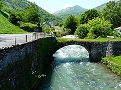 Le gave d'Azun en limite de Lau-Balagnas (à gauche) et Argelès-Gazost.