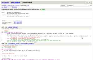 Screenshot of gitweb, the web interface of git