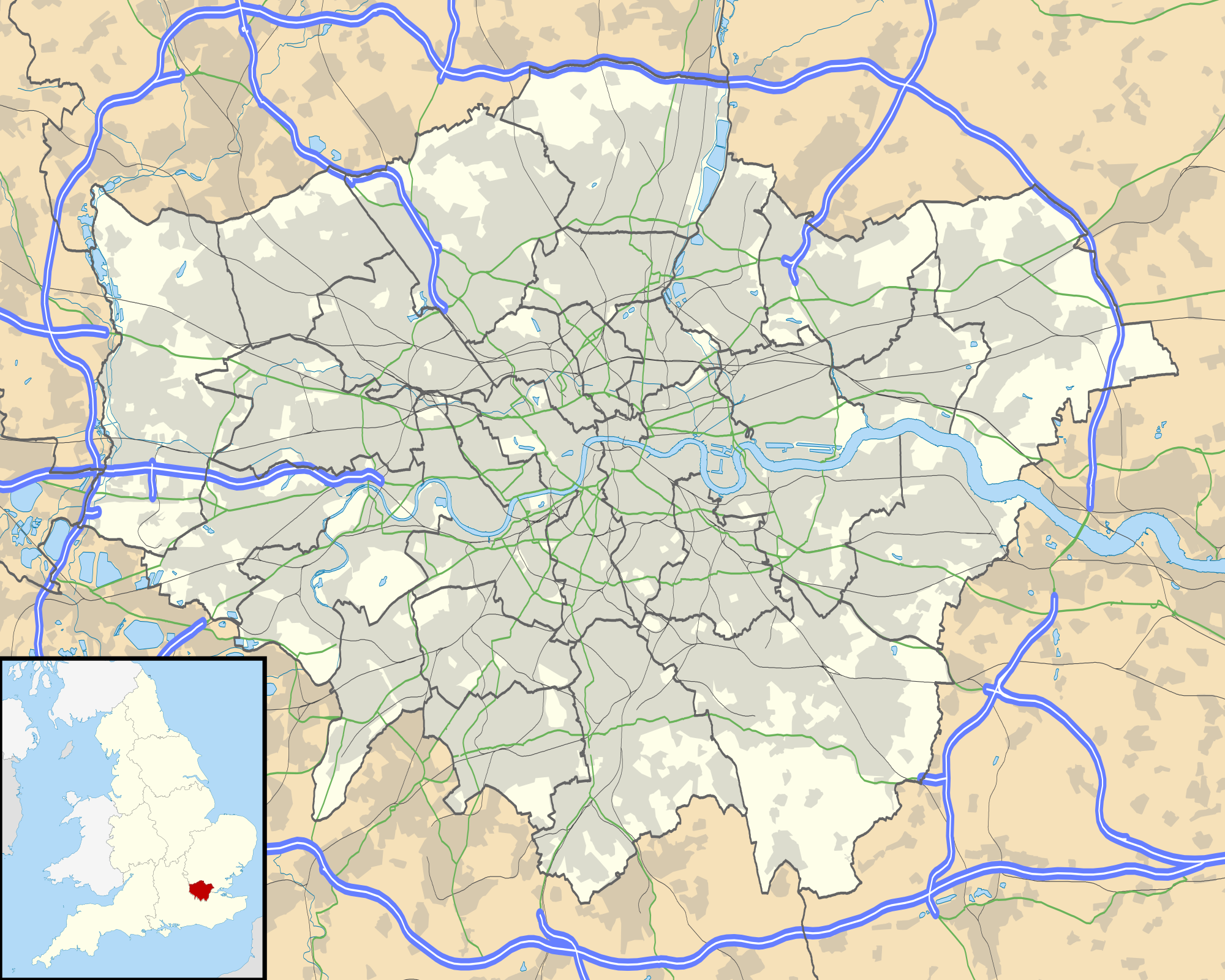 عبد المؤمن/مسودات/خرائط/لندن على خريطة لندن الكبرى