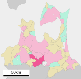 Situering van Hirakawa in de prefectuur Aomori