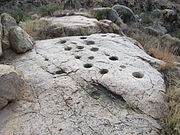 Bedrock mortars at Huerfano Butte