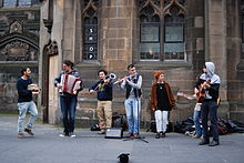 Italian folk musicians performing in Edinburgh, Scotland Italian Folk Musicians in Edinburgh.JPG