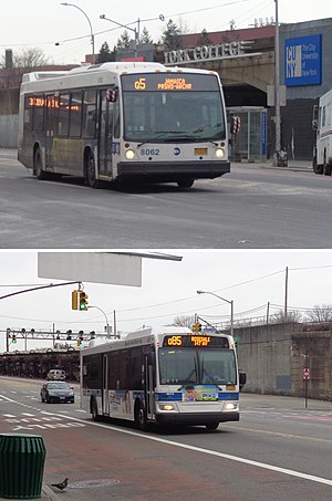 A Q5 bus and a Q85 bus at Jamaica Center