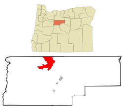 Location of Warm Springs, Oregon