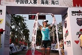 Heidi Jesberger beim Ironman China, 2010