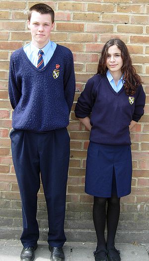 Two pupils wearing the uniform of Kennet Compr...