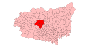 Localização de La Cepeda na província de Leão
