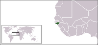 Carte de localisation de la Guinée sur le continent africain.