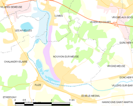 Mapa obce Nouvion-sur-Meuse