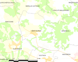 Mapa obce Saint-Sornin