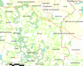 Mapa obce Aillas