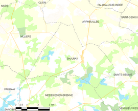 Mapa obce Saulnay