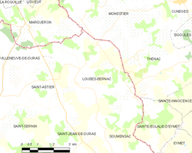 Mapa obce Loubès-Bernac