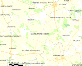 Mapa obce Saint-Eutrope-de-Born