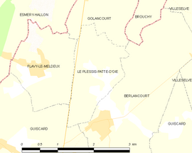 Mapa obce Le Plessis-Patte-d’Oie