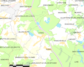Mapa obce Citers