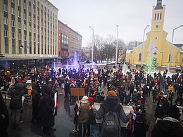 Freedom Square, Tallinn (Estonia) Meeleavaldus Navalnoi toetuseks.IMG 20210123 120743(1).jpg