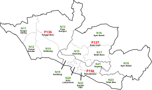 Electoral districts Melaka Tengah, Melaka, Mal...