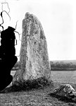 Menhir, genannt „La Pierre des Hommes“, auf einer Aufnahme von 1891