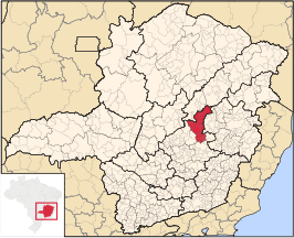 Ligging van de Braziliaanse microregio Conceição do Mato Dentro in Minas Gerais