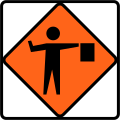 (TW-15) Flagman ahead